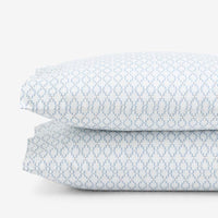 Feliciana Geo Garment Washed Cotton Percale Pillowcase Set - Blue Multi, Standard,Blue Multi