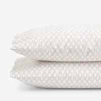 Feliciana Geo Garment Washed Cotton Percale Pillowcase Set - Clay, Standard,Clay