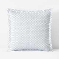 Feliciana Geo Garment Washed Cotton Percale Sham - Blue Multi, Euro,Blue Multi