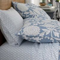Feliciana Geo Garment Washed Cotton Percale Sham - Blue Multi, Standard,Blue Multi