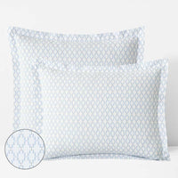 Feliciana Geo Garment Washed Cotton Percale Sham - Blue Multi, Standard,Blue Multi