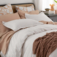 Feliciana Geo Garment Washed Cotton Percale Sham - Clay, King,Clay