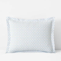 Feliciana Geo Garment Washed Cotton Percale Sham - Blue Multi, Standard,Blue Multi