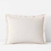 Feliciana Geo Garment Washed Cotton Percale Sham - Clay, King,Clay