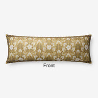 Medallion Reversible Decorative Lumbar Pillow Cover - Gold, 14 in. x 40 in.,Gold