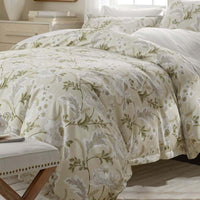 Tranquil Blossom Premium Smooth Wrinkle-Free Sateen Pillowcase Set - Antique Beige, King,Antique Beige