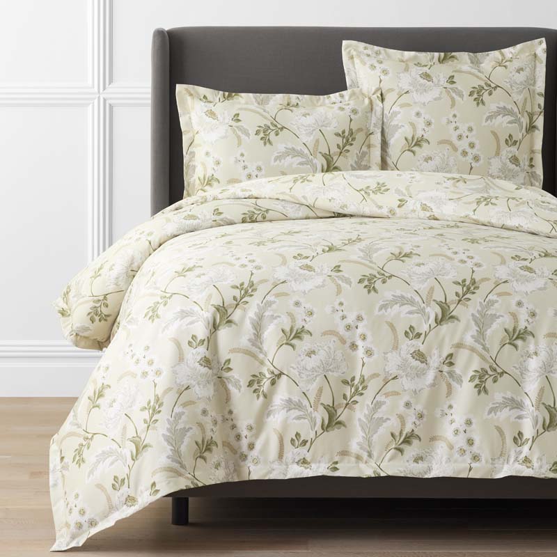 Tranquil Blossom Premium Smooth Wrinkle-Free Sateen Duvet Cover - Antique Beige, King/Cal. King,Antique Beige