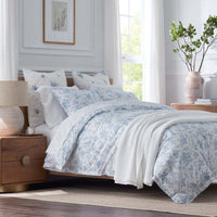 Whisper Fleur Premium Smooth Wrinkle-Free Sateen Duvet Cover - Blue Mist, King/Cal. King,Blue Mist