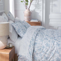 Whisper Fleur Premium Smooth Wrinkle-Free Sateen Duvet Cover - Blue Mist, King/Cal. King,Blue Mist