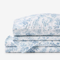 Whisper Fleur Premium Smooth Wrinkle-Free Sateen Bed Sheet Set - Blue Mist, Full,Blue Mist