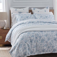 Whisper Fleur Premium Smooth Wrinkle-Free Sateen Bed Sheet Set - Blue Mist, Full,Blue Mist