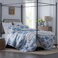 Floral Grove Premium Smooth Wrinkle-Free Sateen Flat Bed Sheet - Dusty Blue, Queen,Dusty Blue