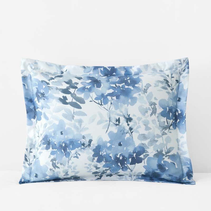 Floral Grove Premium Smooth Wrinkle-Free Sateen Sham - Dusty Blue, Standard,Dusty Blue