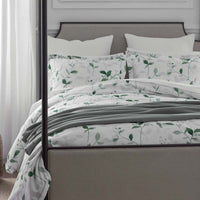 Botanic Meadow Premium Smooth Wrinkle-Free Sateen Duvet Cover - Evergreen, Full/Queen,Evergreen