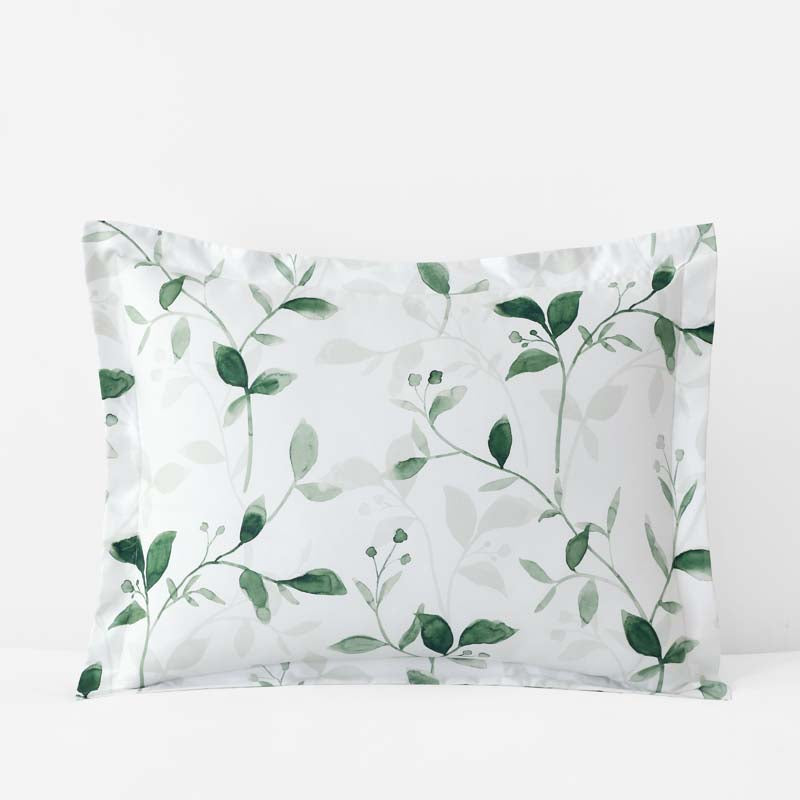 Botanic Meadow Premium Smooth Wrinkle-Free Sateen Sham - Evergreen, Standard,Evergreen