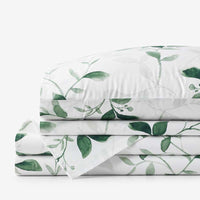 Botanic Meadow Premium Smooth Wrinkle-Free Sateen Bed Sheet Set - Evergreen, Queen,Evergreen