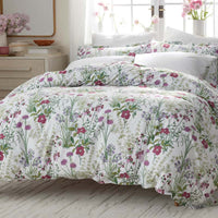 Bloom Meadow Classic Smooth Sateen Fitted Bed Sheet - White Multi, Twin,White Multi