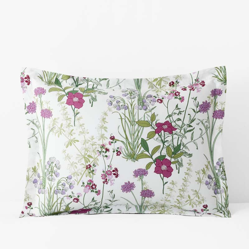 Bloom Meadow Classic Smooth Sateen Sham - White Multi, Standard,White Multi