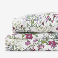 Bloom Meadow Classic Smooth Sateen Bed Sheet Set - White Multi, Twin,White Multi