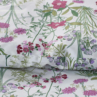 Bloom Meadow Classic Smooth Sateen Bed Sheet Set - White Multi, Twin,White Multi