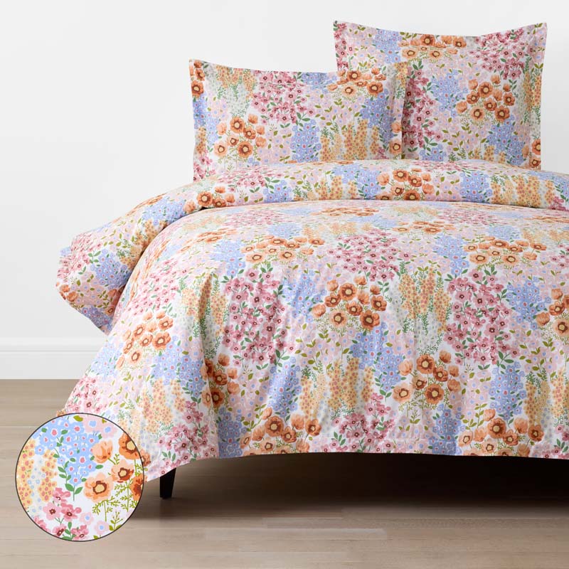 Garden Jubilee Classic Cool Cotton Percale Duvet Cover - Multi, Twin/Twin XL,Multi