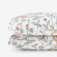 Garden Mirage Classic Cool Cotton Percale Pillowcase Set - White Multi, Standard,White Multi