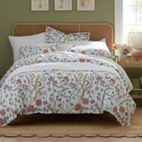 Garden Mirage Classic Cool Cotton Percale Pillowcase Set - White Multi, Standard,White Multi