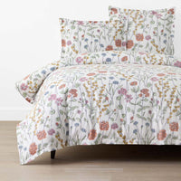 Garden Mirage Classic Cool Cotton Percale Duvet Cover - White Multi, Twin/Twin XL,White Multi