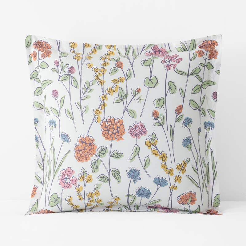 Garden Mirage Classic Cool Cotton Percale Sham - White Multi, Euro,White Multi