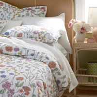 Garden Mirage Classic Cool Cotton Percale Bed Sheet Set - White Multi, Queen,White Multi