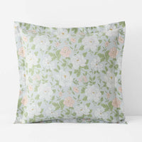 Misty Meadow Cluster Reversible Classic Smooth Sateen Sham - Green Tea, Euro,Green Tea