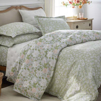 Misty Meadow Cluster Reversible Classic Smooth Sateen Sham - Green Tea, Standard,Green Tea