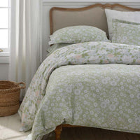 Misty Meadow Cluster Reversible Classic Smooth Sateen Sham - Green Tea, Standard,Green Tea