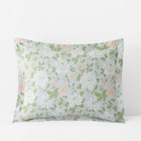 Misty Meadow Cluster Reversible Classic Smooth Sateen Sham - Green Tea, Standard,Green Tea