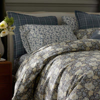 Tapestry Floral Reversible Garment Washed Cotton Percale Duvet Cover Set - Ivory Multi, Twin/Twin XL,Ivory Multi