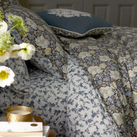 Tapestry Floral Reversible Garment Washed Cotton Percale Duvet Cover Set - Ivory Multi, Twin/Twin XL,Ivory Multi