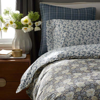 Tapestry Floral Reversible Garment Washed Cotton Percale Duvet Cover Set - Ivory Multi, Twin/Twin XL,Ivory Multi