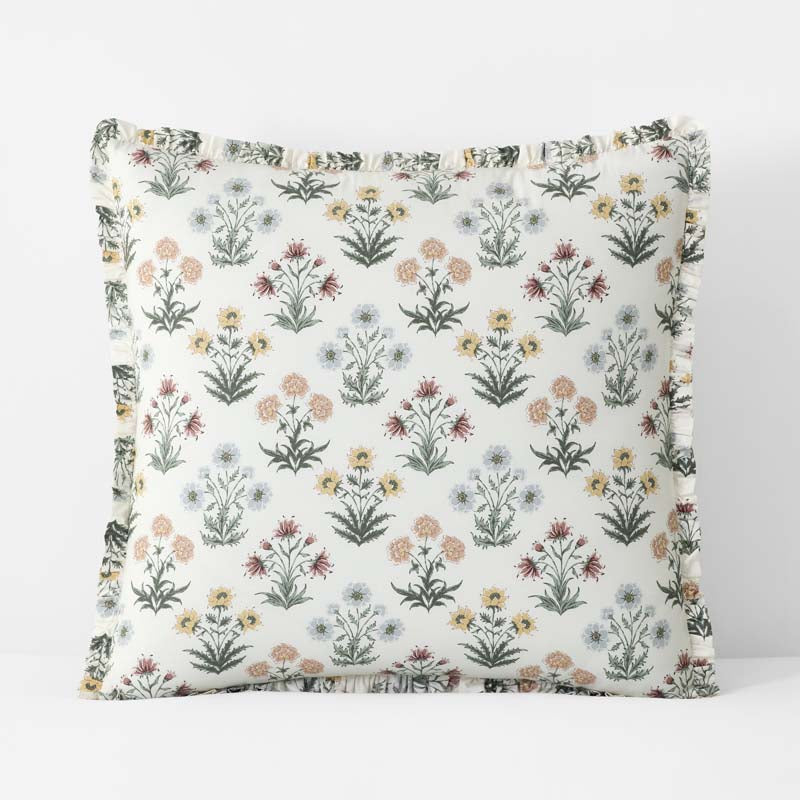 Garden Patch Reversible Garment Washed Cotton Percale Sham - Multi, Euro,Multi