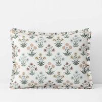 Garden Patch Reversible Garment Washed Cotton Percale Sham - Multi, Standard,Multi