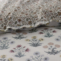 Garden Patch Reversible Garment Washed Cotton Percale Duvet Cover Set - Multi, King/Cal. King,Multi