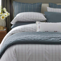 Yarn-Dyed Plaid Garment Washed Cotton Percale Sham - Ivory Multi, Standard,Ivory Multi