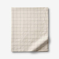 Tailored Stripes and Plaids Premium Breathable Washed Linen Cotton Flat Bed Sheet - Windowpane Dark Olive, Twin/Twin XL,Windowpane Dark Olive