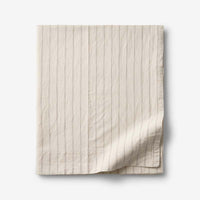 Tailored Stripes and Plaids Premium Breathable Washed Linen Cotton Flat Bed Sheet - Stripe Dark Brown, Twin/Twin XL,Stripe Dark Brown