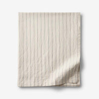 Tailored Stripes and Plaids Premium Breathable Washed Linen Cotton Flat Bed Sheet - Stripe Deep Navy, Twin/Twin XL,Stripe Deep Navy