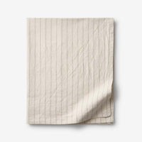 Tailored Stripes and Plaids Premium Breathable Washed Linen Cotton Flat Bed Sheet - Stripe Dark Olive, Twin/Twin XL,Stripe Dark Olive