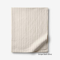 Tailored Stripes Premium Breathable Washed Linen Cotton Sheet Set,