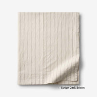 Tailored Stripes Premium Breathable Washed Linen Cotton Sheet Set,