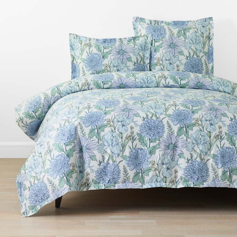 Garden Bliss Classic Smooth Sateen Duvet Cover - Blue Multi, King/Cal. King,Blue Multi