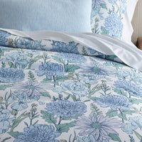 Garden Bliss Classic Smooth Sateen Duvet Cover - Blue Multi, King/Cal. King,Blue Multi