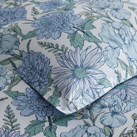 Garden Bliss Classic Smooth Sateen Duvet Cover - Blue Multi, King/Cal. King,Blue Multi